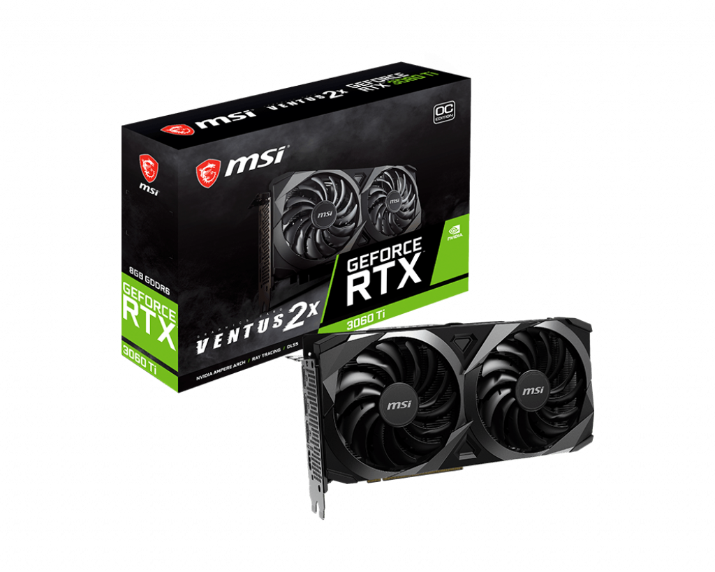 Graphic Cards: VGA MSI GEFORCE RTX 3060 TI VENTUS 2X OCV1 - 8GB